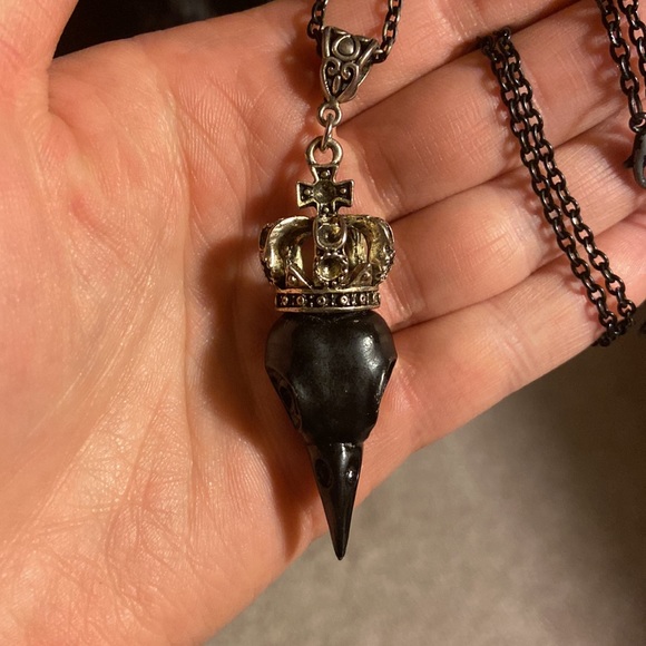 **SOLD** Raven Skull Necklace - Picture 2 of 6